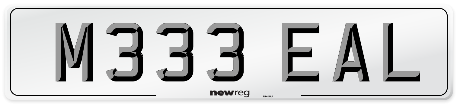 M333 EAL Number Plate from New Reg